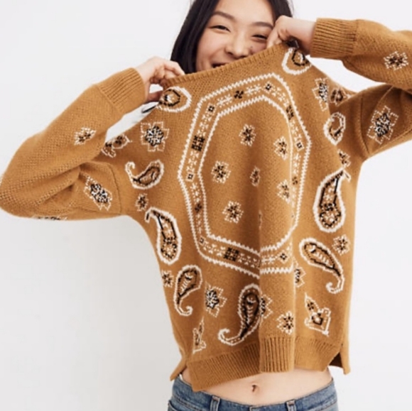 Madewell Sweaters - NEW Madewell Bandana Oversized Knit Sweater